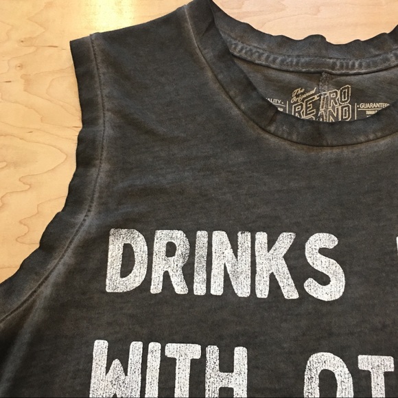 retro brand “drinks well with others”crop top - Picture 3 of 5